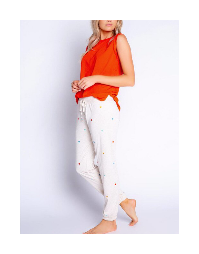 Retro Lounge Hearts Banded Pants Pants