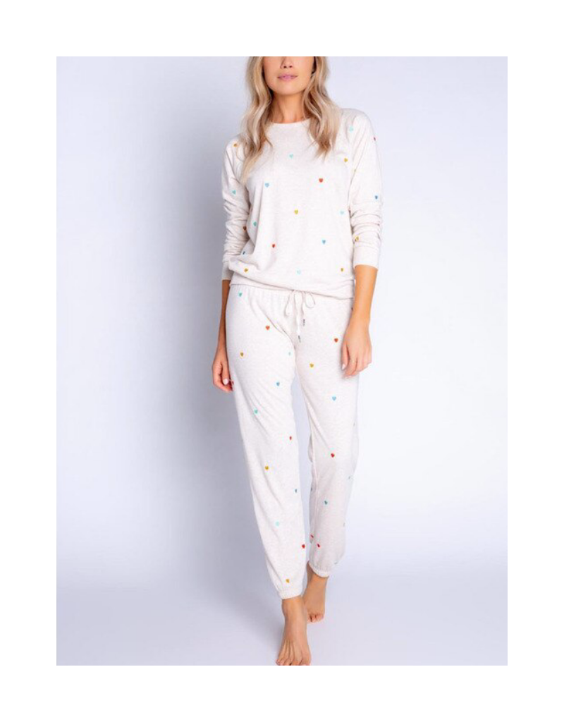 Retro Lounge Hearts Banded Pants Pants