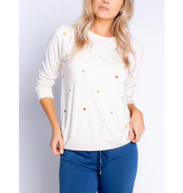Retro Lounge Top with Heart Print Top