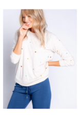 Retro Lounge Top with Heart Print Top