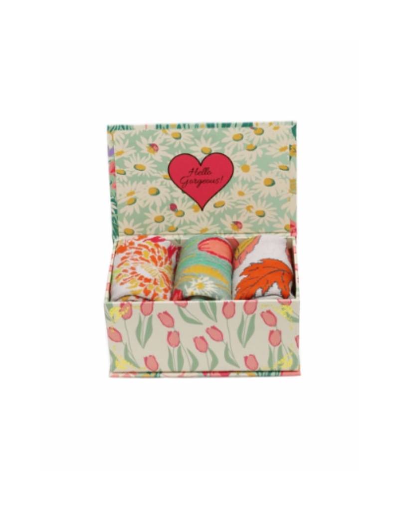 Ladies Sock Gift Box Cottage Green