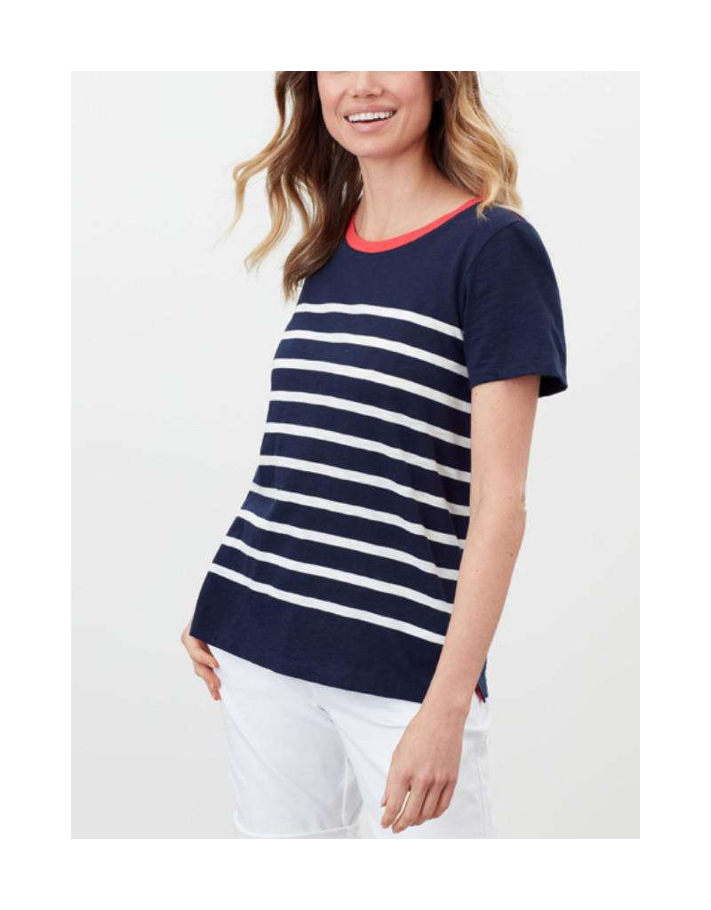 Carley Stripe Classic Crew T-Shirt Top