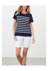 Carley Stripe Classic Crew T-Shirt Top
