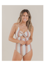 Striped Keyhole One Piece