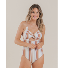 Striped Keyhole One Piece