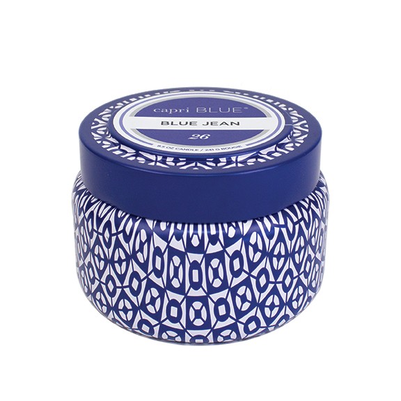 Capri Blue Printed Travel Tin Blue Jean