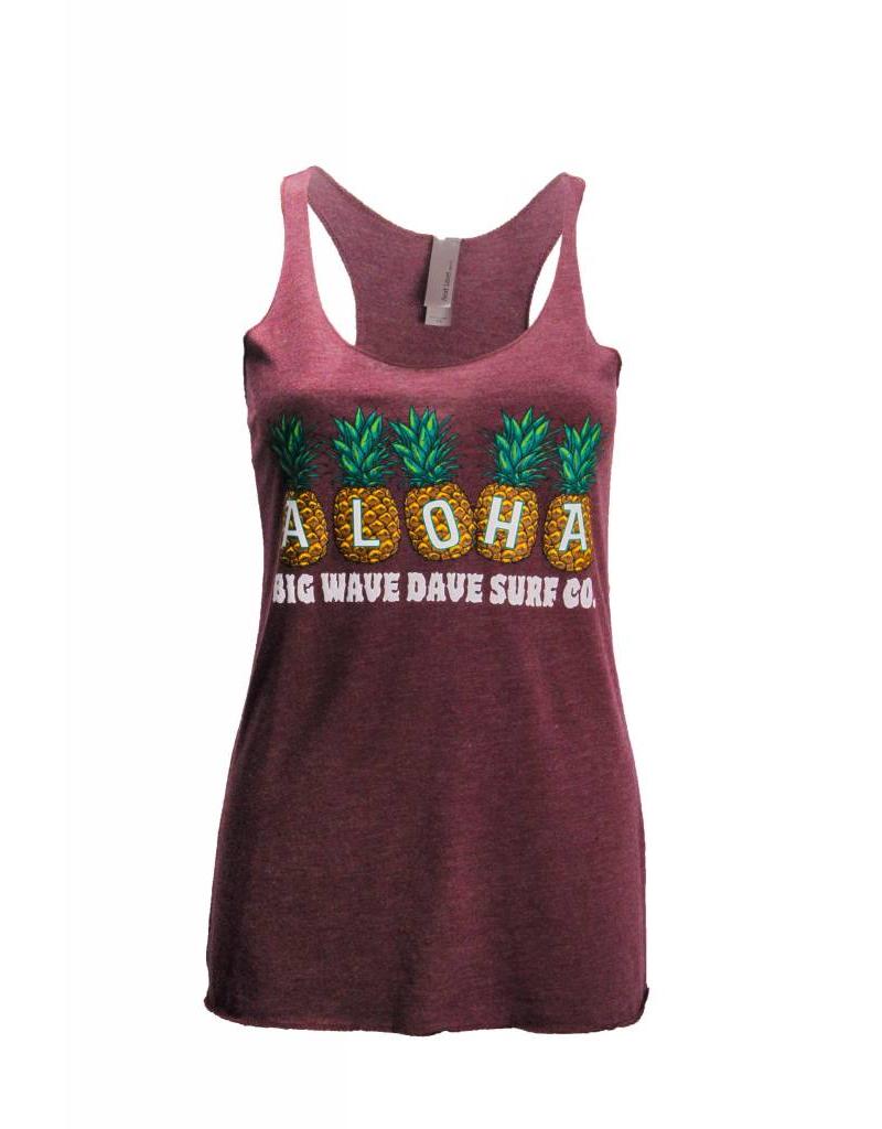 Big Wave Dave BWD Aloha Pineapples  Racer Tank