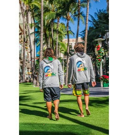 Big Wave Dave Retro Reggae Hoodie Grey and Green