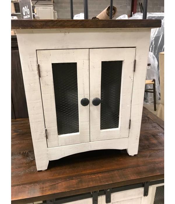 Farmhouse Barndoor Mesh End Table Head Springs Depot Inc