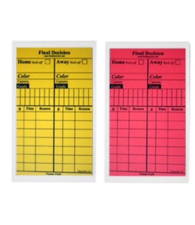Final Decision Referee Write-On Cards