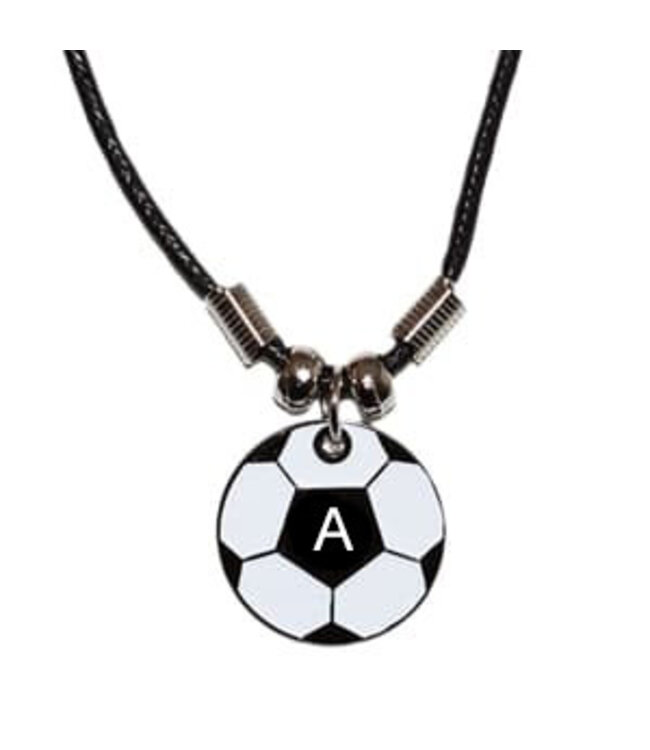 14K White Gold Personalized Soccer Ball Necklace