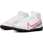 NIKE MERCURIAL SUPERFLY 7 ACADEMY TF JR (WHITE/RED)