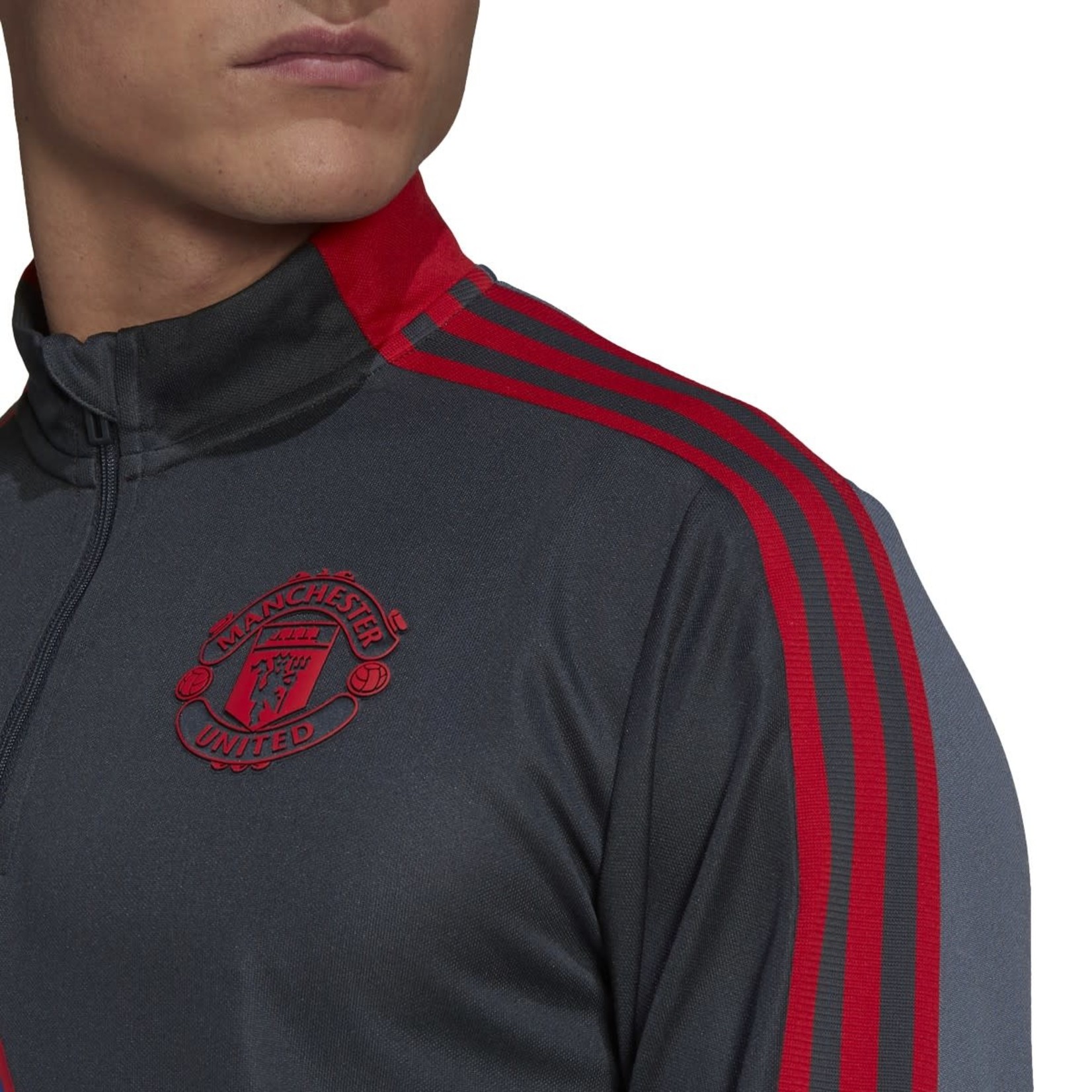 ADIDAS MANCHESTER UNITED HUMANRACE TRAINING TOP (GRAY/RED)