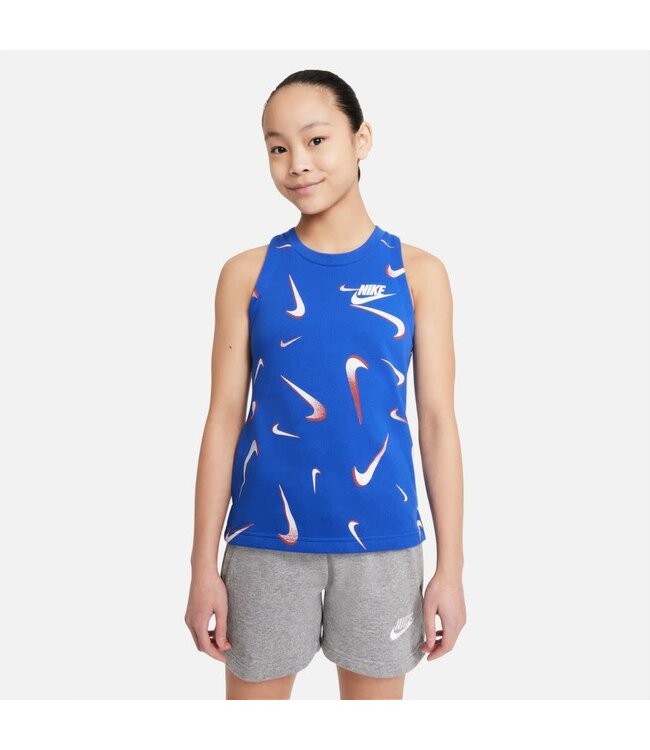 Nike Sportswear French Terry Printed Tank Girls (Blue)