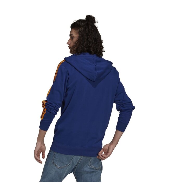 Adidas Real Madrid 21/22 3-Stripes Full-Zip Hoodie (Blue)