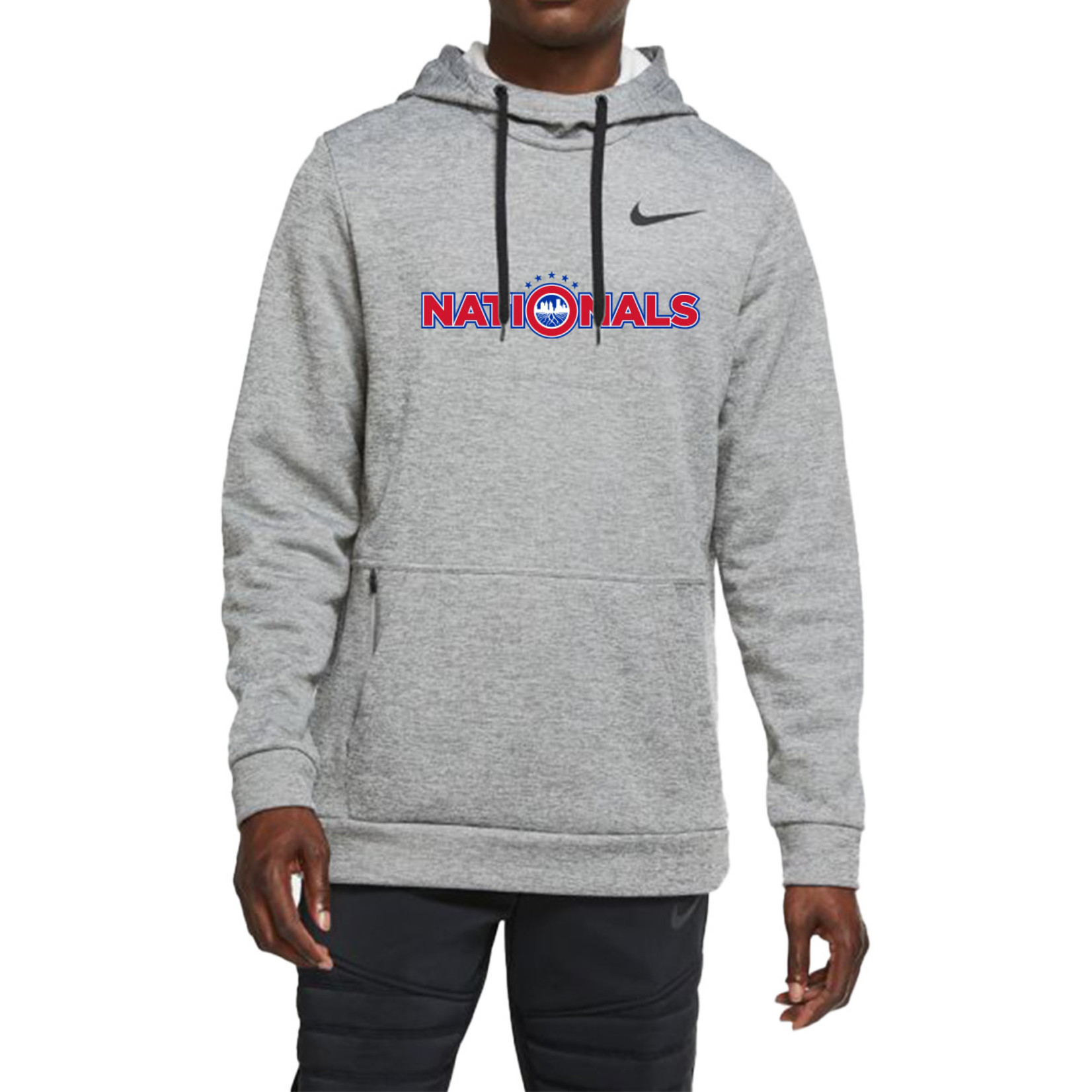 Nike Nationals Therma Hoodie Pullover Zipper Pocket (Gray)