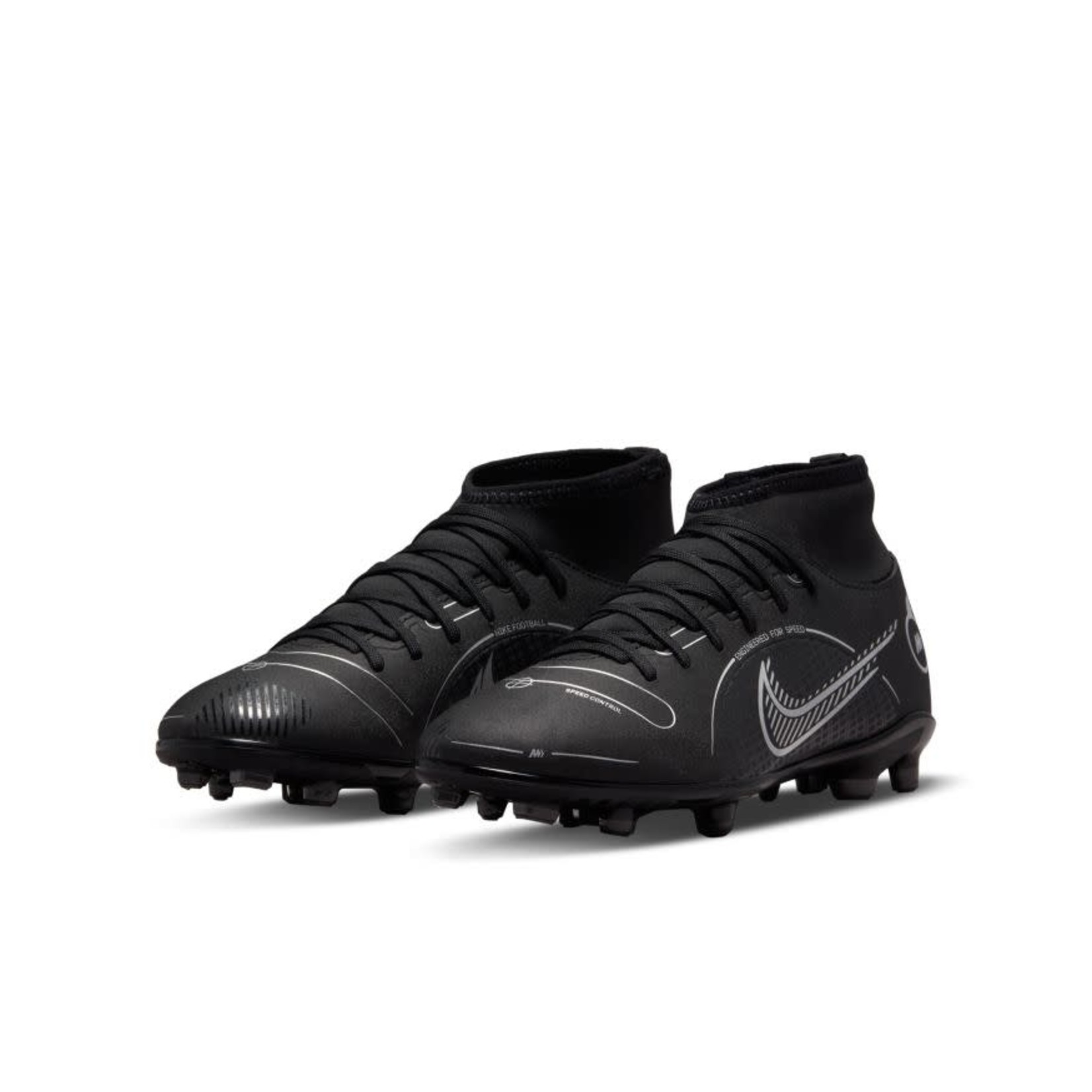 NIKE MERCURIAL SUPERFLY 8 CLUB FG/MG JR (BLACK/SILVER)