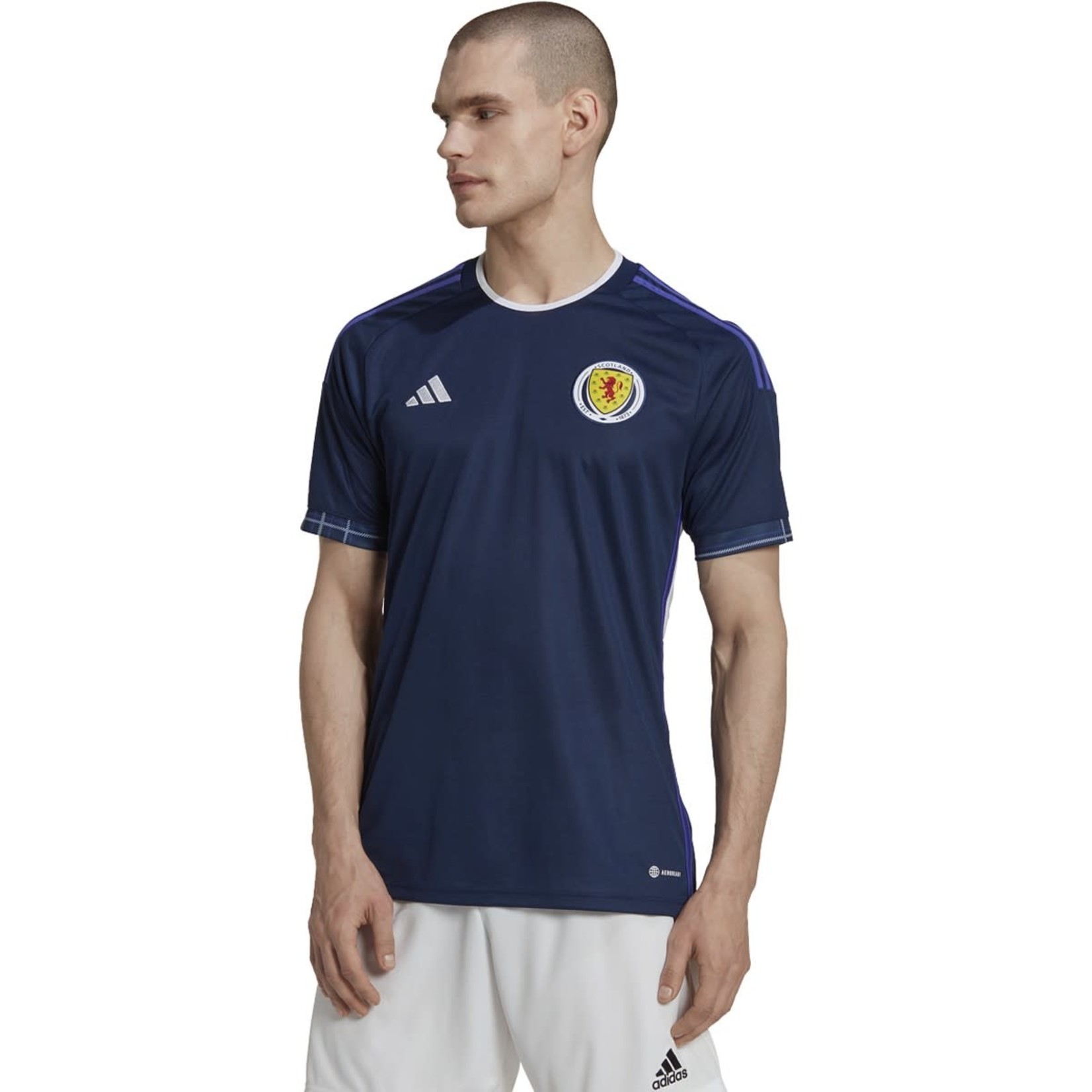 Scotland Football Jersey - Scottish National Soccer Men's T-Shirt (Navy,  Large)