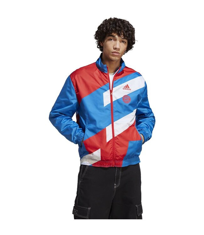Adidas Bayern 22/23 Reversible Anthem Jacket (Blue/Red)