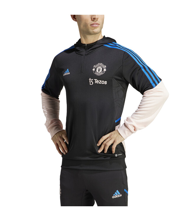 Adidas Manchester United 22/23 Hooded Track Top (Black/Pink)