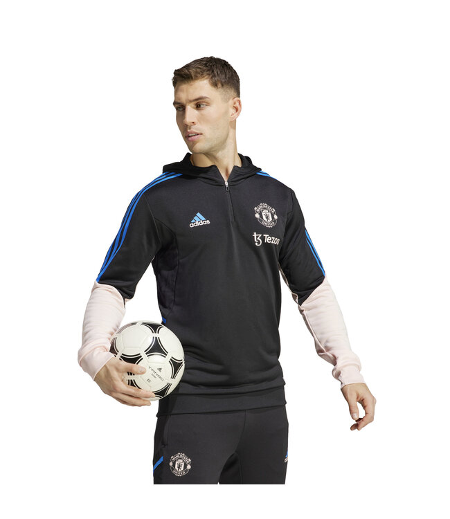 Adidas Manchester United 22/23 Hooded Track Top (Black/Pink)