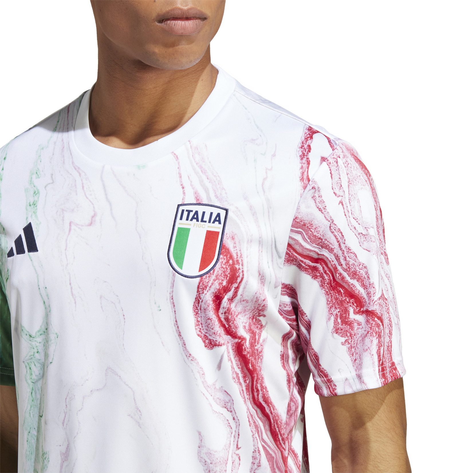 Adidas Italy 2023 Prematch Jersey (White/Red/Green)