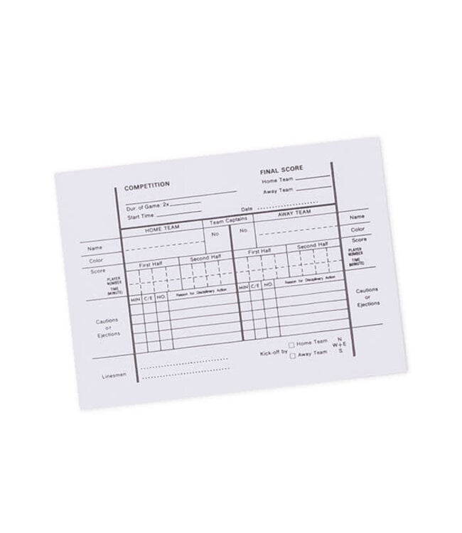 Referee Score Sheet Game Pad