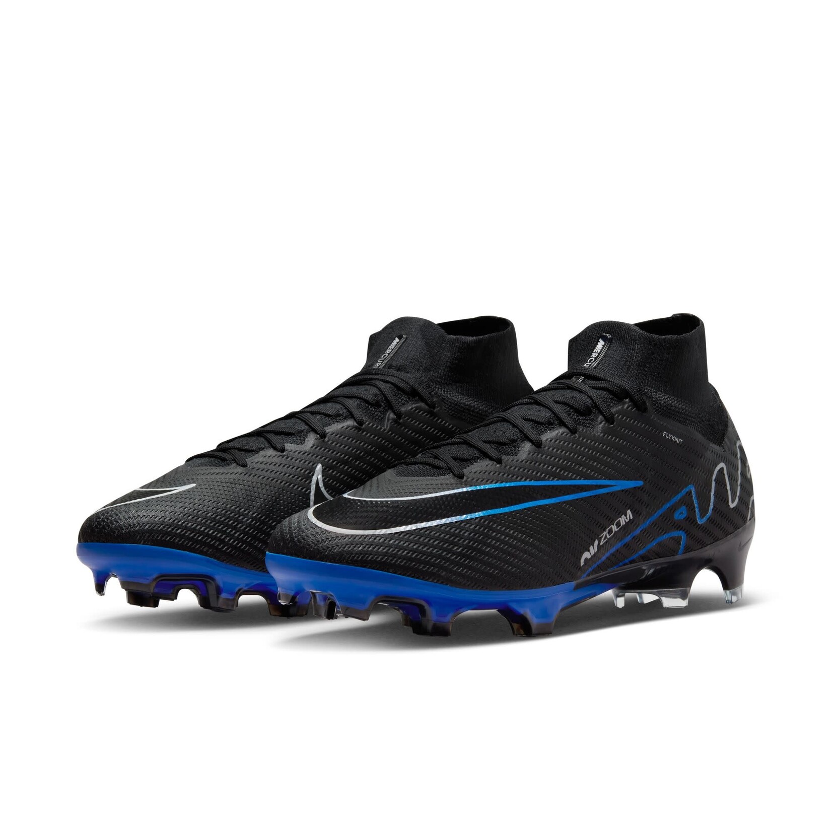 NIKE ZOOM MERCURIAL SUPERFLY 9 ELITE FG (BLACK/BLUE)