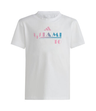ADIDAS MESSI "M"IAMI GRAPHIC TEE YOUTH (WHITE/PINK/BLUE)