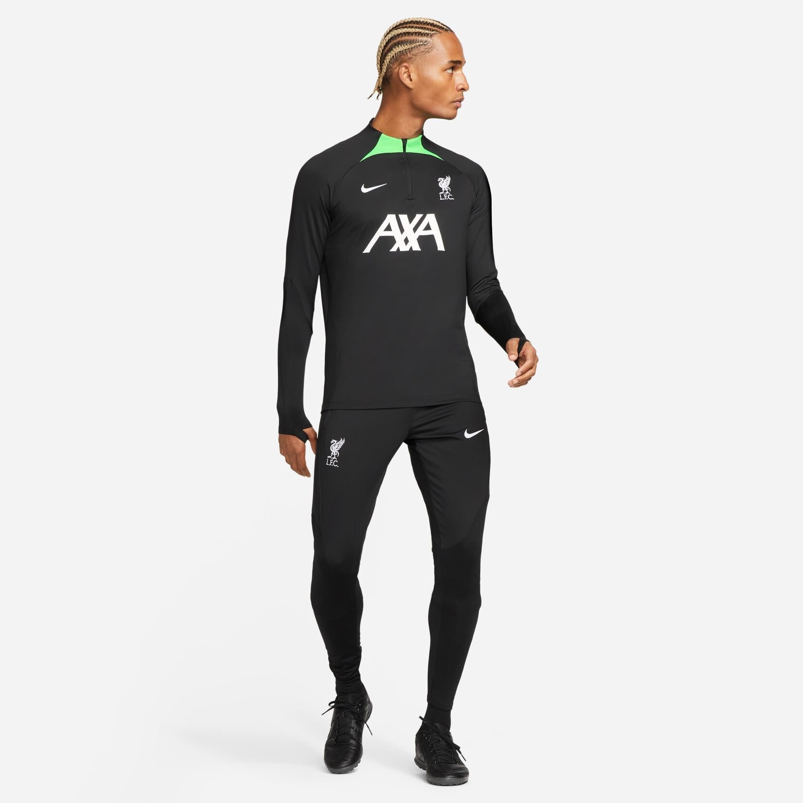 NIKE LIVERPOOL 23/24 STRIKE DRILL TOP 1/4 ZIP (BLACK/GREEN)