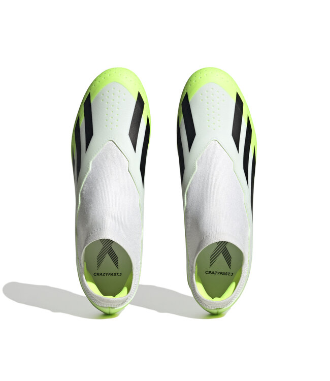 Adidas X Crazyfast.3 Laceless FG (White/Lime)