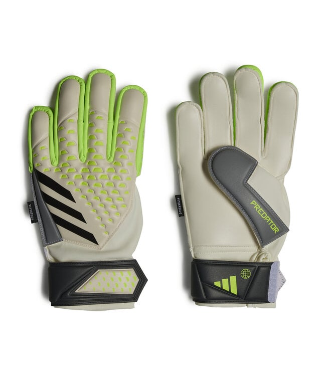 Adidas Predator Match Fingersave Goalkeeper Gloves Jr (White/Lime)