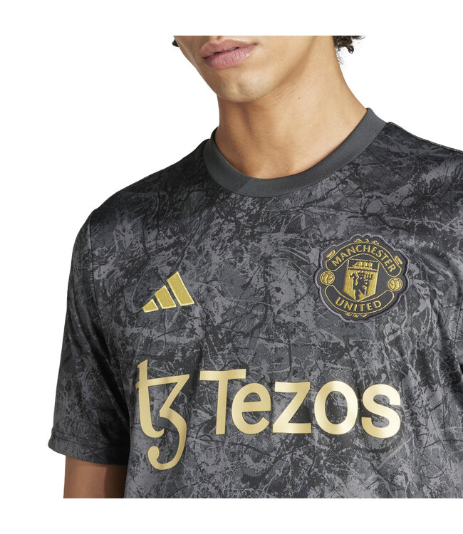 Adidas Manchester United 23/24 Stone Roses Prematch Jersey (Black/Gold)