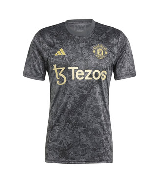 Adidas MANCHESTER UNITED 23/24 STONE ROSES PREMATCH JERSEY (BLACK/GOLD)