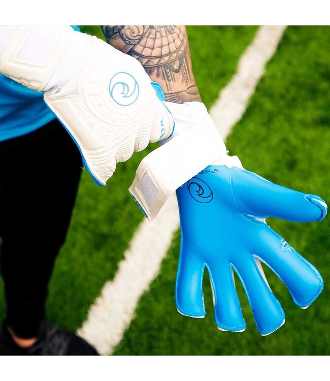 West Coast Kona Pure Cyan Goalie Gloves (White/Aqua)