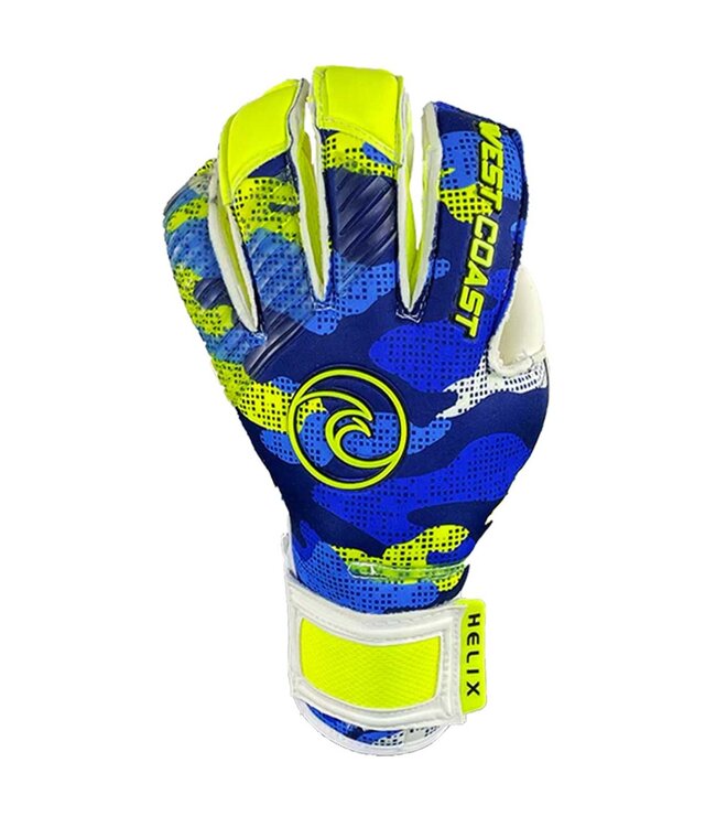 West Coast Helix Defiant Goalie Gloves (Blue/Neon)
