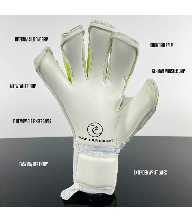 West Coast Helix Defiant Goalie Gloves (Blue/Neon)