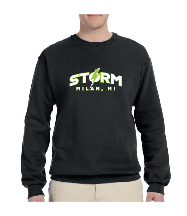 MILAN STORM: NUBLEND FLEECE CREW (BLACK)
