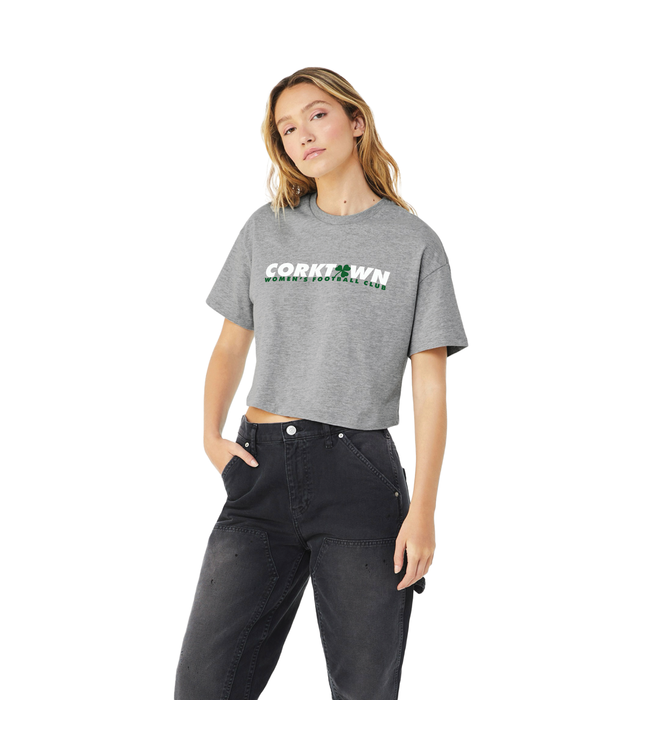 Bella + Canvas CORKTOWN WFC 25: CROP TEE (GRAY)