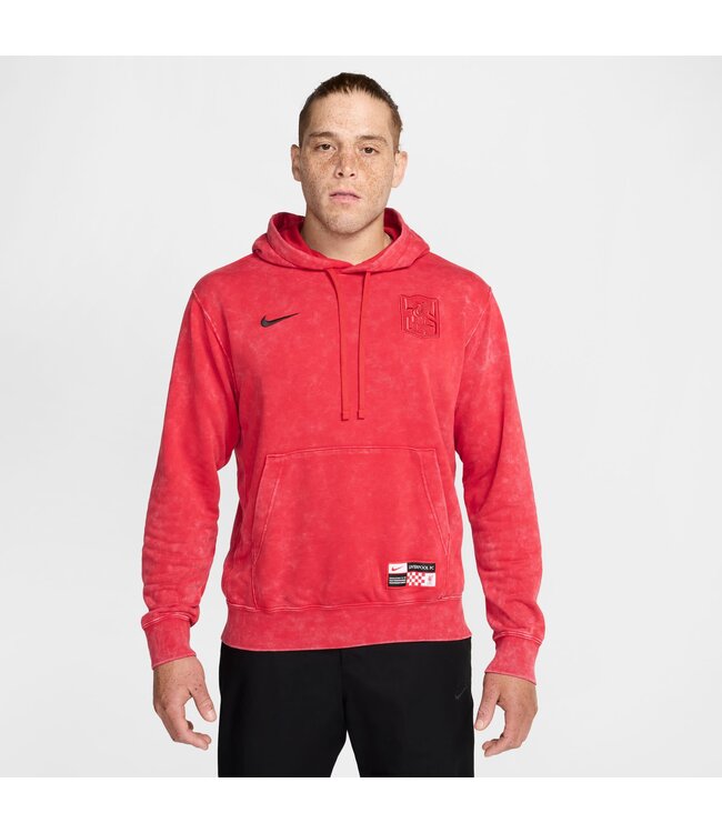 Nike club pullover hoodie red clearance