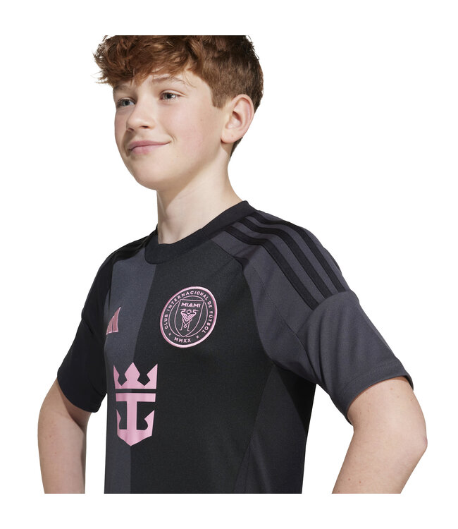 Adidas Inter Miami 2025 Away Jersey Youth (Black/Pink)