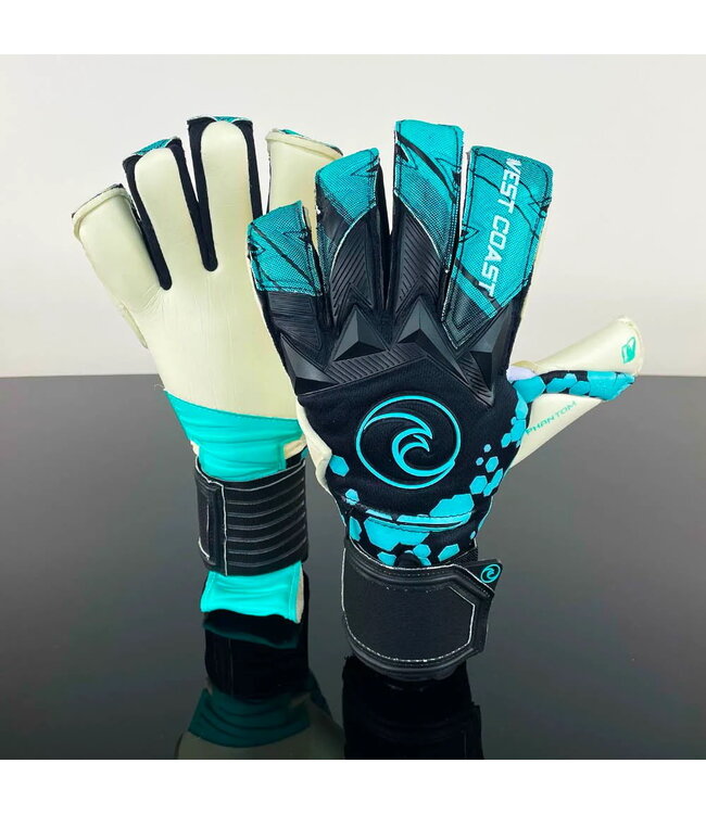 West Coast Phantom Tealhiti Goalkeeper Gloves (Black/Teal)