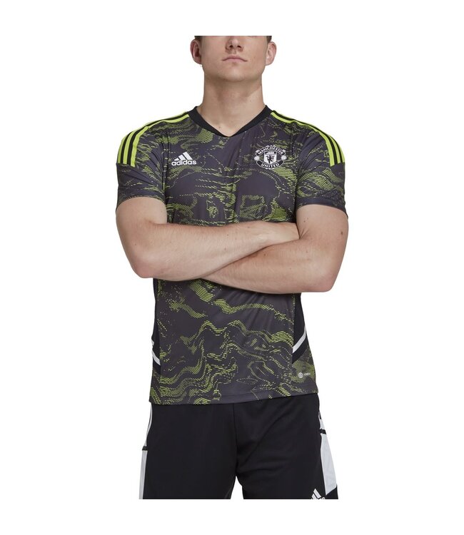 Adidas Manchester United 22/23 Condivo 22 Training Jersey (Black/Lime)