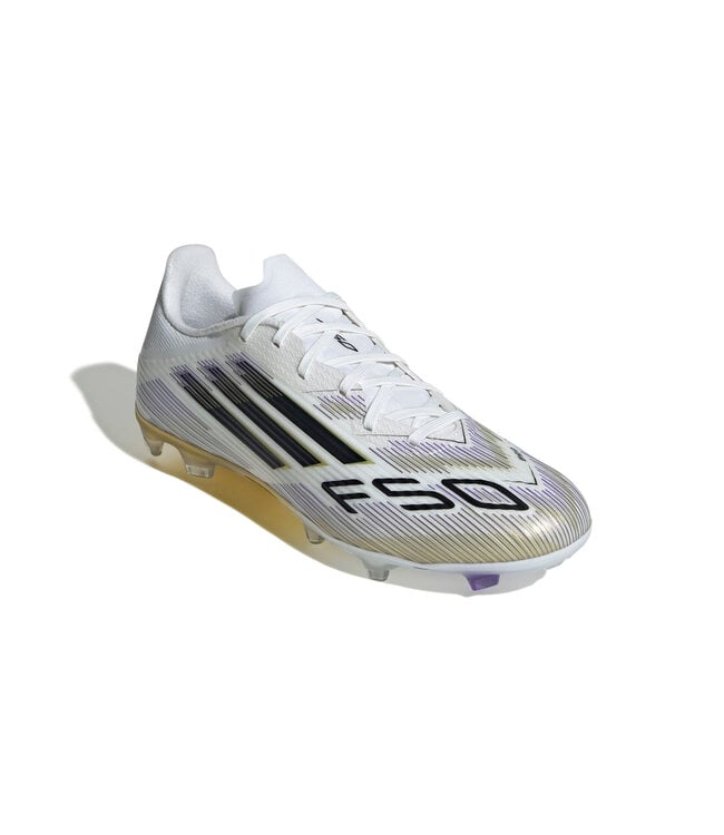 Adidas F50 League FG (White/Black/Gold)