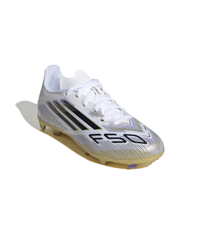 Adidas F50 League FG/MG Jr (White/Black/Gold)