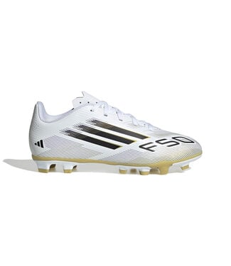 Adidas F50 CLUB FG/MG JR (WHITE/BLACK/GOLD)