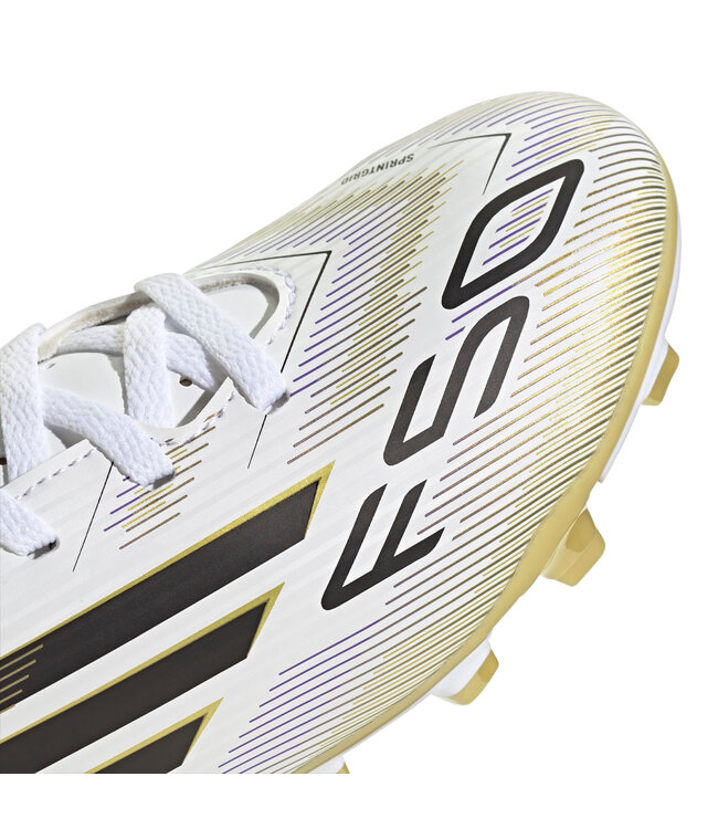 Adidas F50 Club FG/MG Jr (White/Black/Gold)