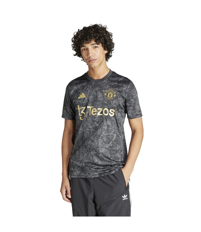 Adidas Manchester United 23/24 Stone Roses Prematch Jersey (Black/Gold)