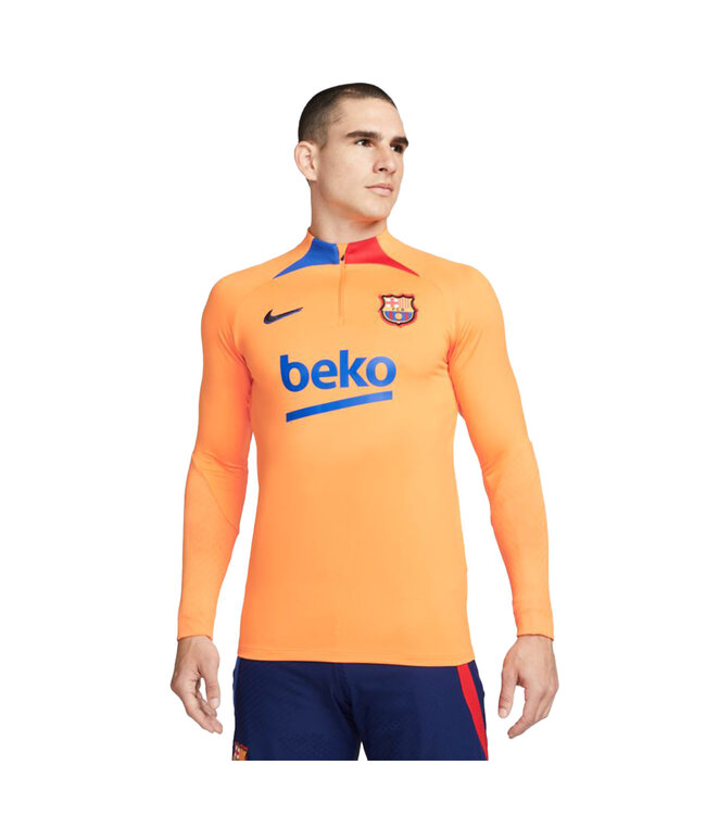 Nike FC Barcelona 21/22 Strike Drill Top 1/4 Zip (Orange/Blue)