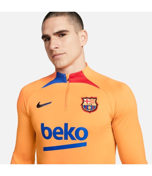 Nike FC Barcelona 21/22 Strike Drill Top 1/4 Zip (Orange/Blue)